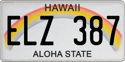HI license plate ELZ387