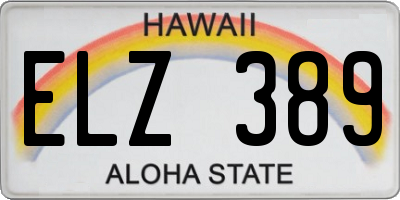 HI license plate ELZ389