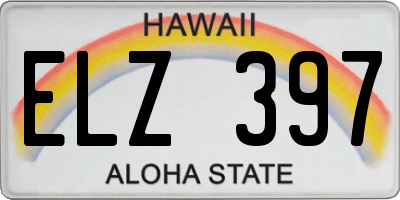 HI license plate ELZ397
