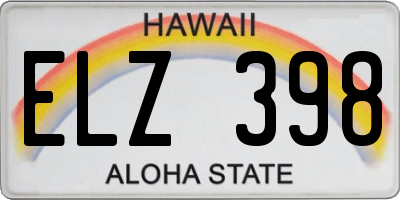 HI license plate ELZ398