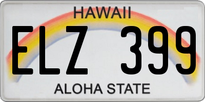 HI license plate ELZ399