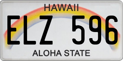 HI license plate ELZ596