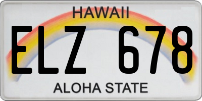 HI license plate ELZ678