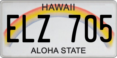 HI license plate ELZ705