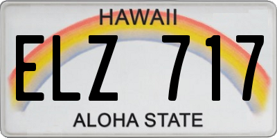 HI license plate ELZ717