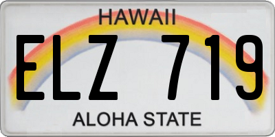 HI license plate ELZ719