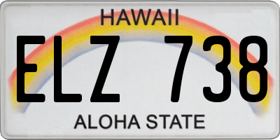 HI license plate ELZ738