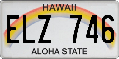 HI license plate ELZ746