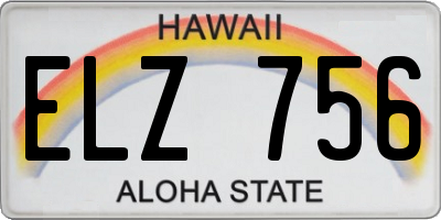 HI license plate ELZ756