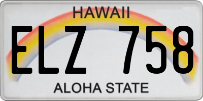 HI license plate ELZ758