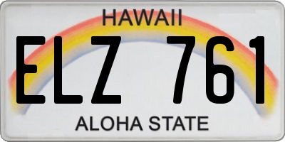 HI license plate ELZ761