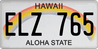HI license plate ELZ765
