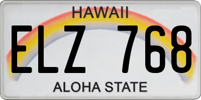 HI license plate ELZ768