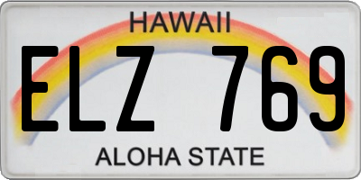 HI license plate ELZ769