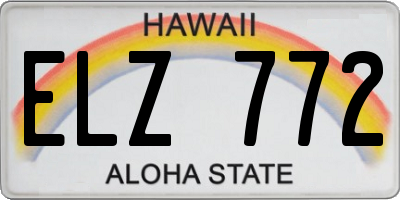 HI license plate ELZ772