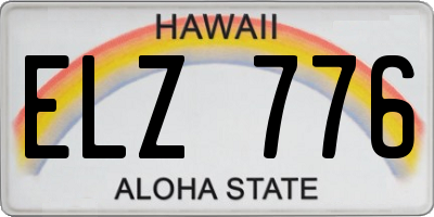 HI license plate ELZ776