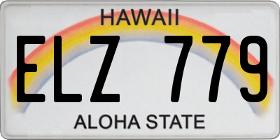 HI license plate ELZ779