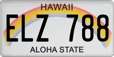 HI license plate ELZ788