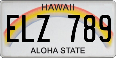 HI license plate ELZ789