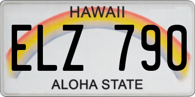 HI license plate ELZ790