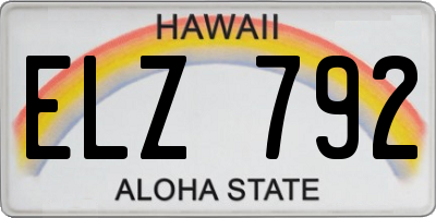 HI license plate ELZ792