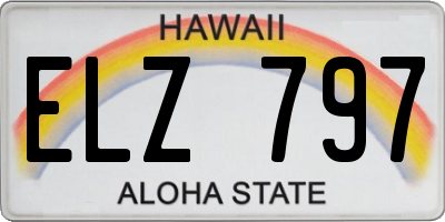 HI license plate ELZ797
