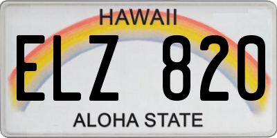 HI license plate ELZ820