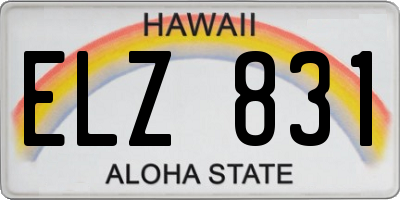 HI license plate ELZ831