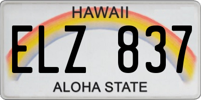 HI license plate ELZ837