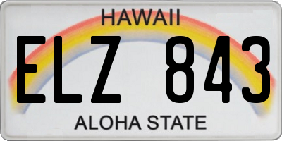 HI license plate ELZ843