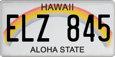 HI license plate ELZ845