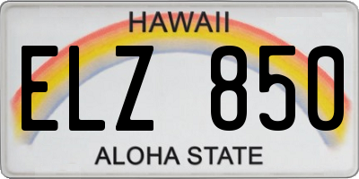 HI license plate ELZ850