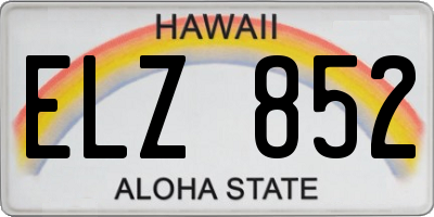 HI license plate ELZ852