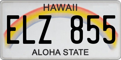 HI license plate ELZ855