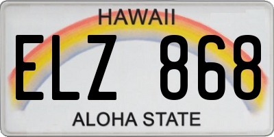 HI license plate ELZ868