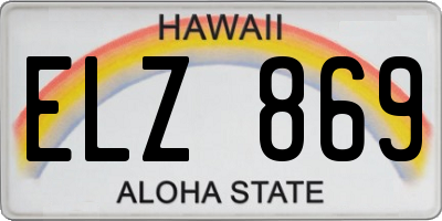 HI license plate ELZ869