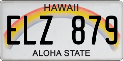 HI license plate ELZ879