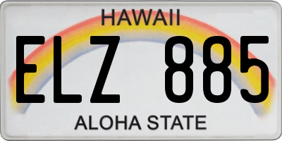 HI license plate ELZ885