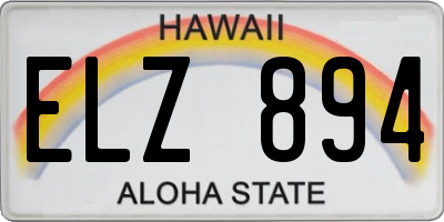 HI license plate ELZ894