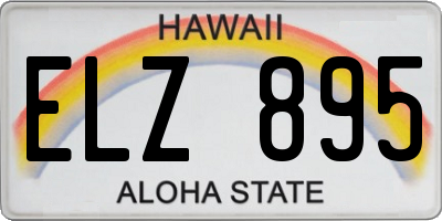HI license plate ELZ895
