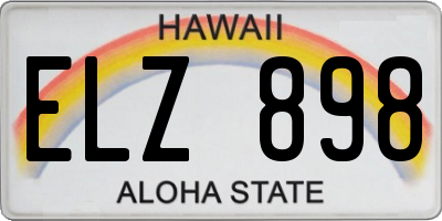 HI license plate ELZ898