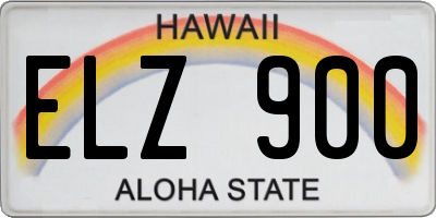 HI license plate ELZ900