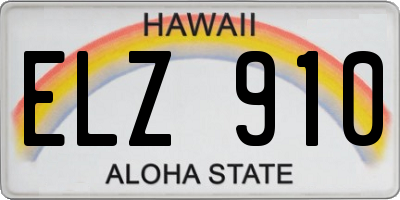 HI license plate ELZ910