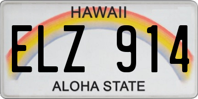 HI license plate ELZ914