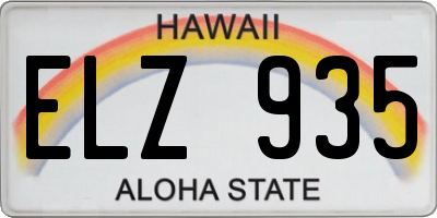 HI license plate ELZ935