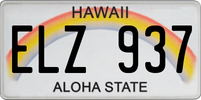 HI license plate ELZ937