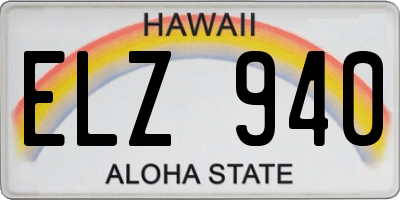 HI license plate ELZ940