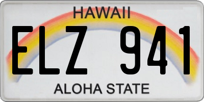 HI license plate ELZ941