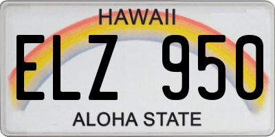 HI license plate ELZ950