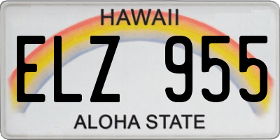 HI license plate ELZ955